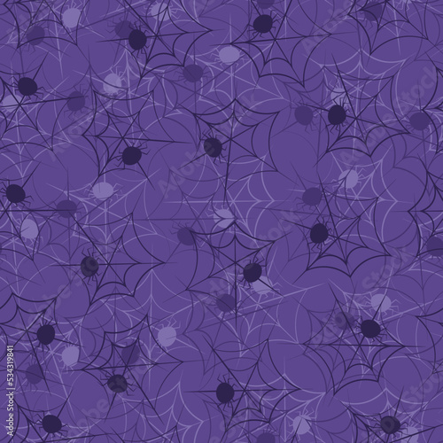 Vector Halloween pattern with spider and web.Use for event invitation,discount voucher,advertising,greeting card,logo,packaging,textile,web.