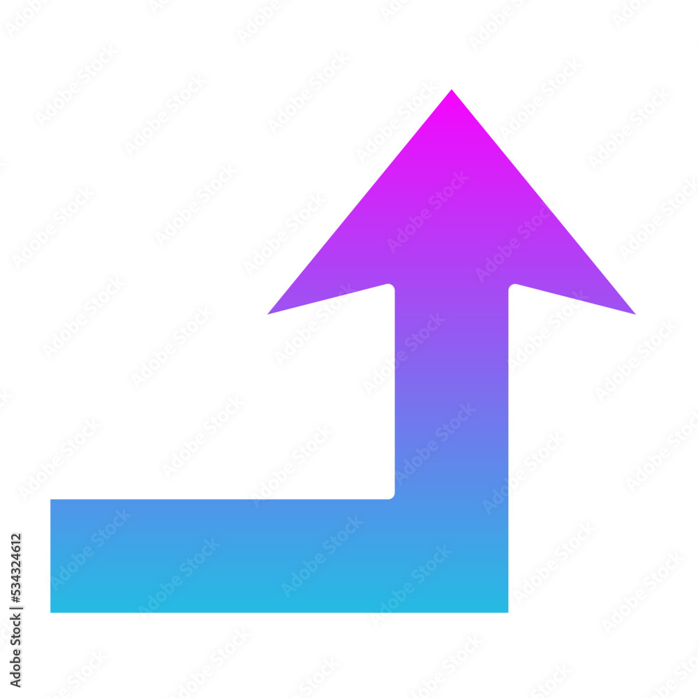 Turn up Glyph Gradient Icon Turn up Glyph Gradient Icon