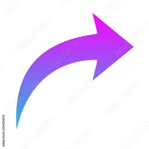 Up Right Glyph Gradient Icon