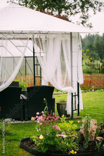 Outdoor gazebo canopy tent lounge set relax zone in my swedish garden