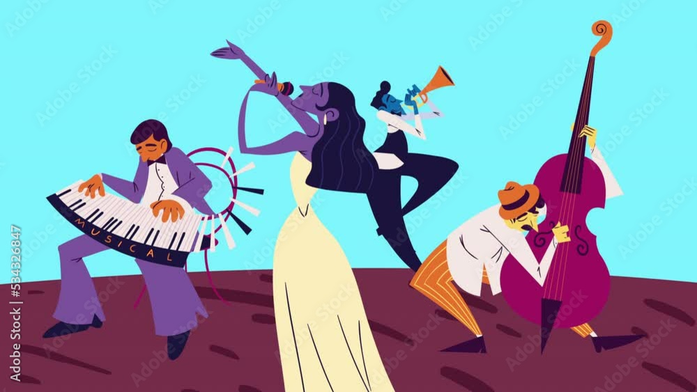 artists playing music instruments animation artists playing music instruments animation
