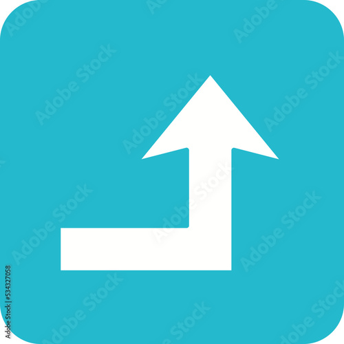 Turn up Multicolor Round Corner Glyph Inverted Icon