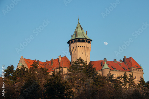 Smolenice castle in little Carpathians restored in romantic neo gothic style