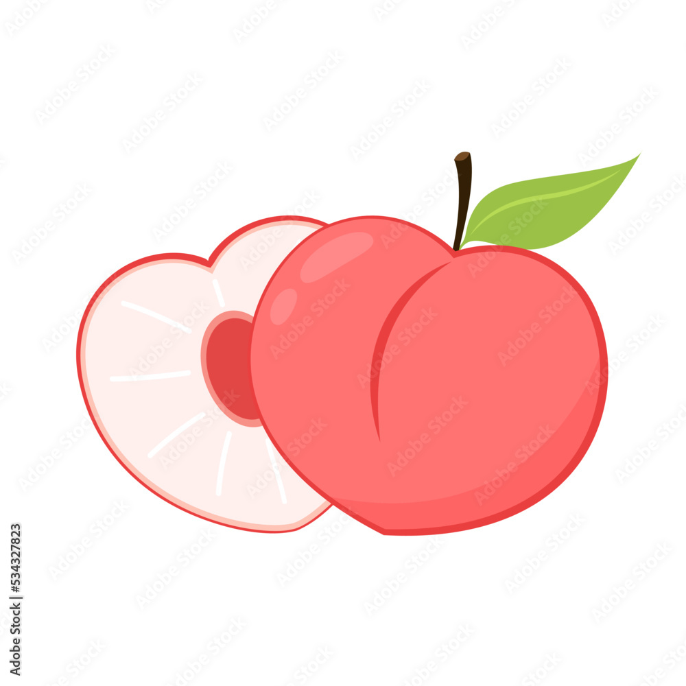 Obraz premium Peach vector. Peach heart vector. Peach on white background. Peach logo design.