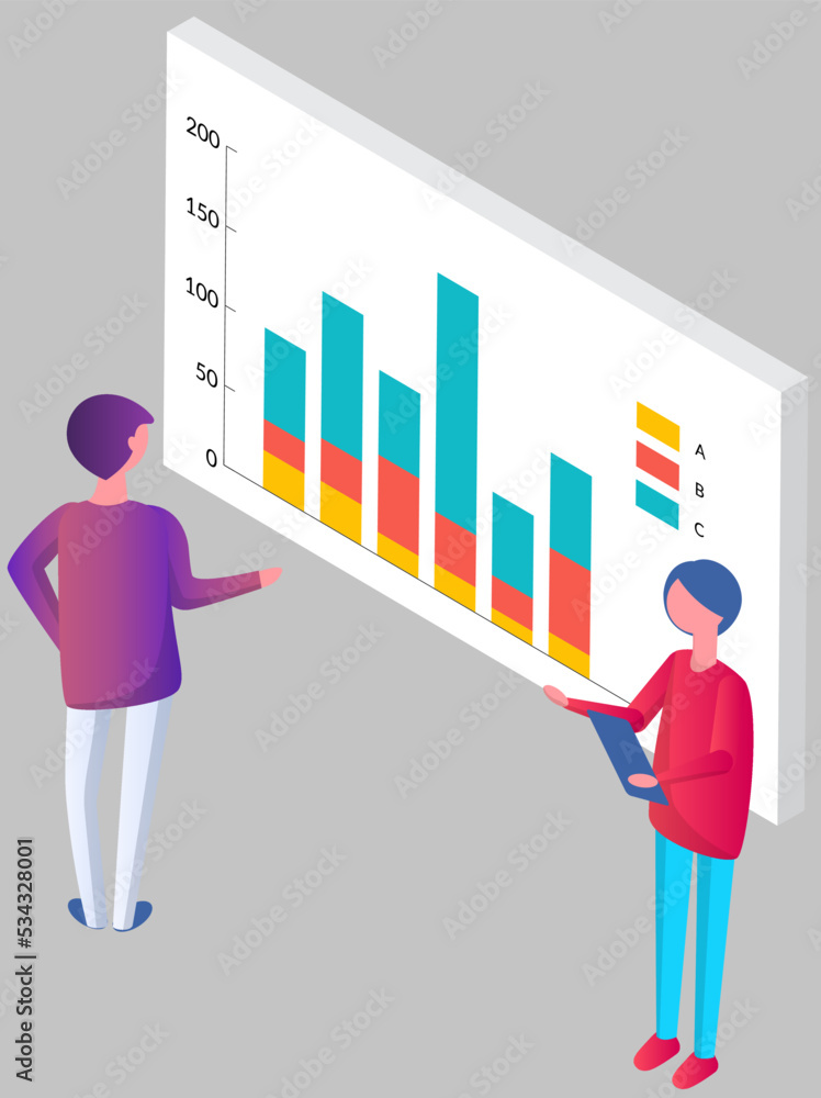 Business people communicating in office discuss statistics, analyze different charts and graphs. Financial accounting concept. Organization process, analytics, planning, report, market analysis Business people communicating in office discuss statistics, analyze different charts and graphs. Financial accounting concept. Organization process, analytics, planning, report, market analysis