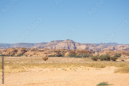 Panoramic view of Mada'in Saleh, Saudi Arabia