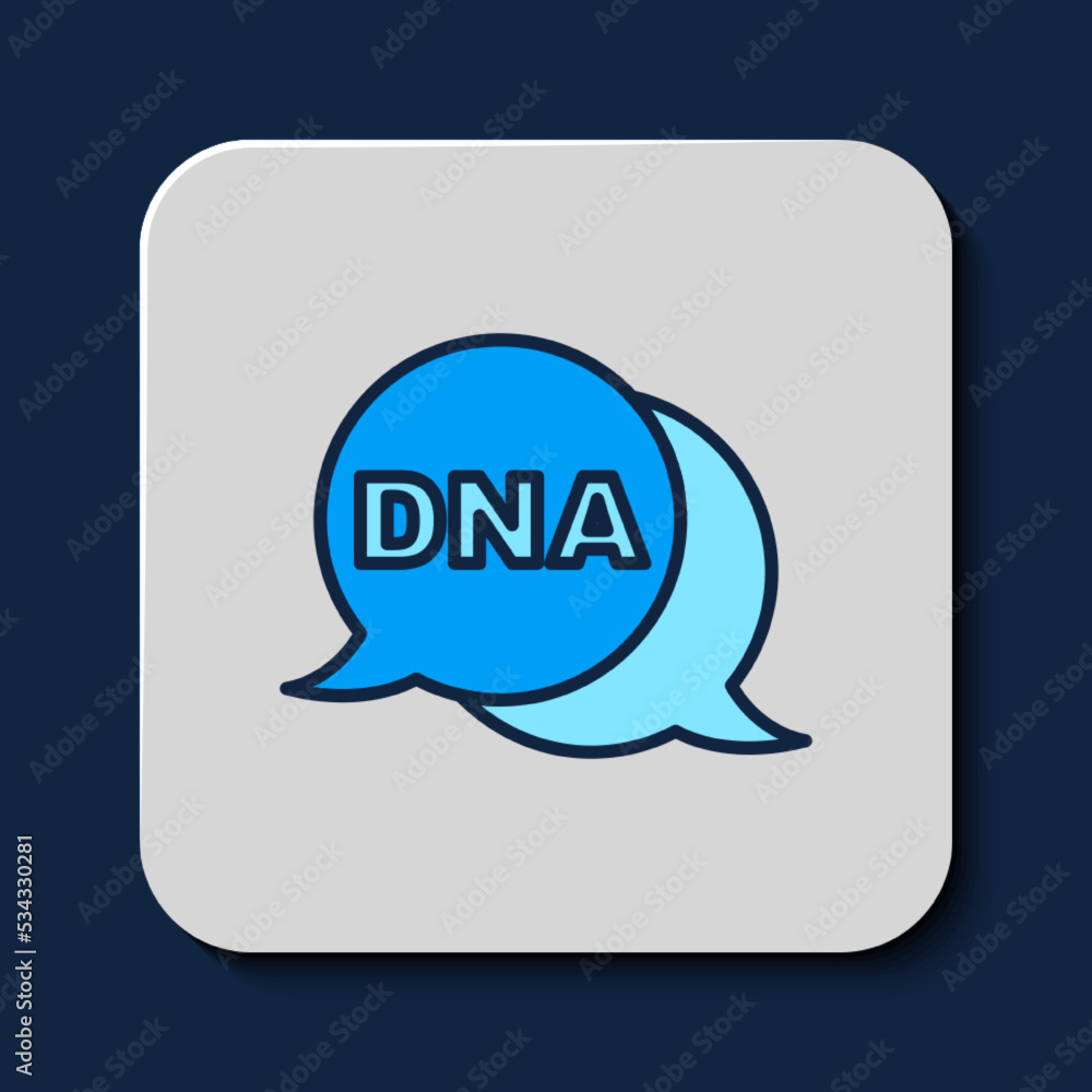 Filled outline DNA symbol icon isolated on blue background. Vector Filled outline DNA symbol icon isolated on blue background. Vector