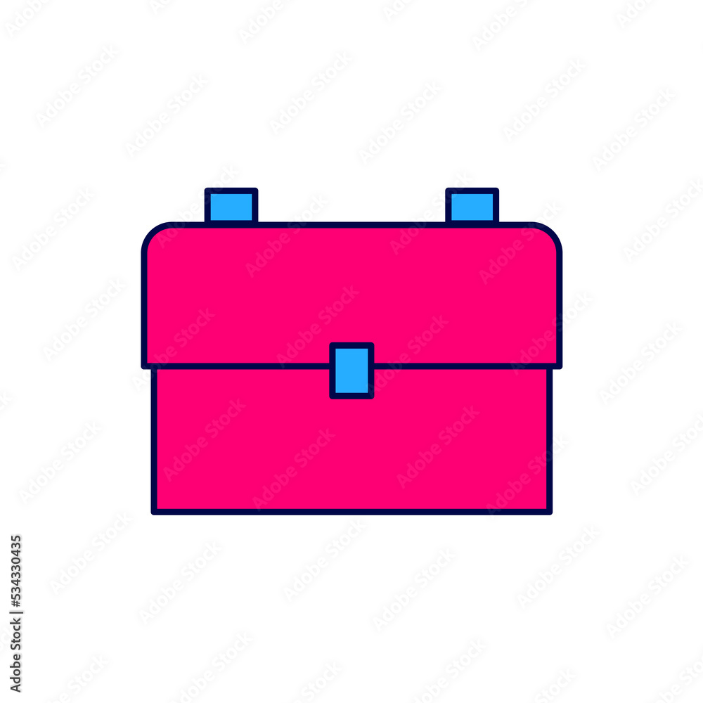 Filled outline School backpack icon isolated on white background. Vector Filled outline School backpack icon isolated on white background. Vector