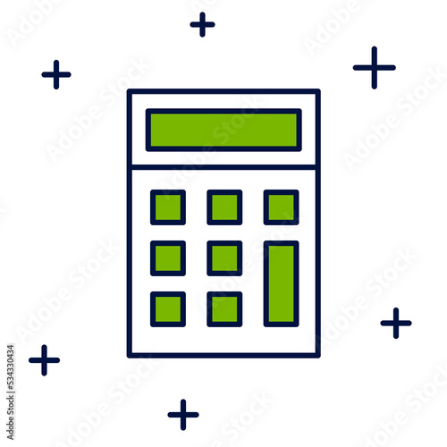 Filled outline Calculator icon isolated on white background. Accounting symbol. Business calculations mathematics education and finance. Vector