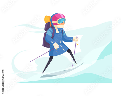 Mountaineering Cartoon Composition