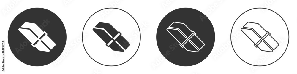 Black Eraser or rubber icon isolated on white background. Circle button. Vector Black Eraser or rubber icon isolated on white background. Circle button. Vector