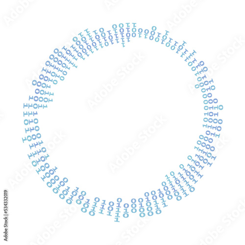 Binary code circle with ones and zeros. Vector pattern