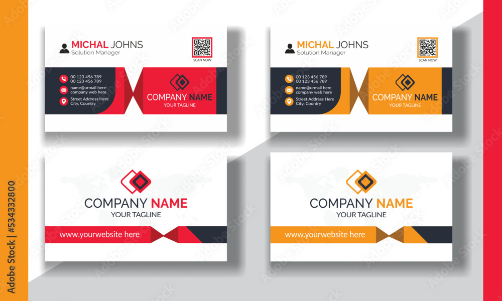 Modern business card creative and clean business card template, corporate professional business card.