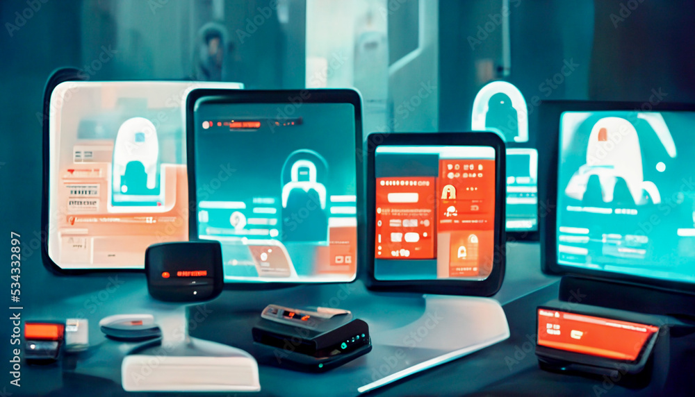 Endpoint Security - Endpoint Protection - Multiple Devices Protected Within a Network, intelligence internet and modern technology concept on virtual screen Endpoint Security - Endpoint Protection - Multiple Devices Protected Within a Network, intelligence internet and modern technology concept on virtual screen
