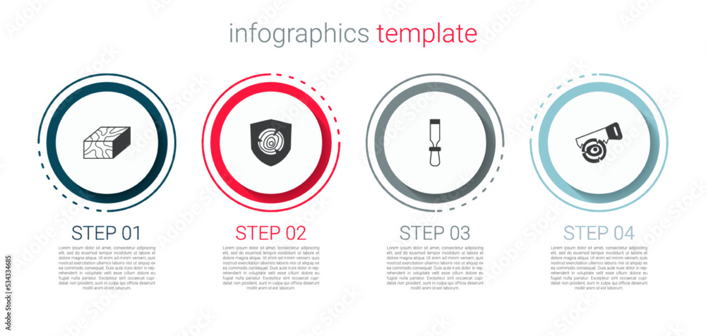 Set Wooden beam, logs, Chisel tool and Hand saw and. Business infographic template. Vector Set Wooden beam, logs, Chisel tool and Hand saw and. Business infographic template. Vector
