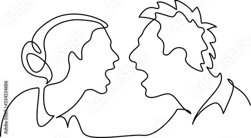Man and woman rudely arguing with each other.