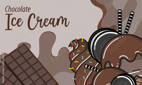 cute cartoon sweet ice cream background