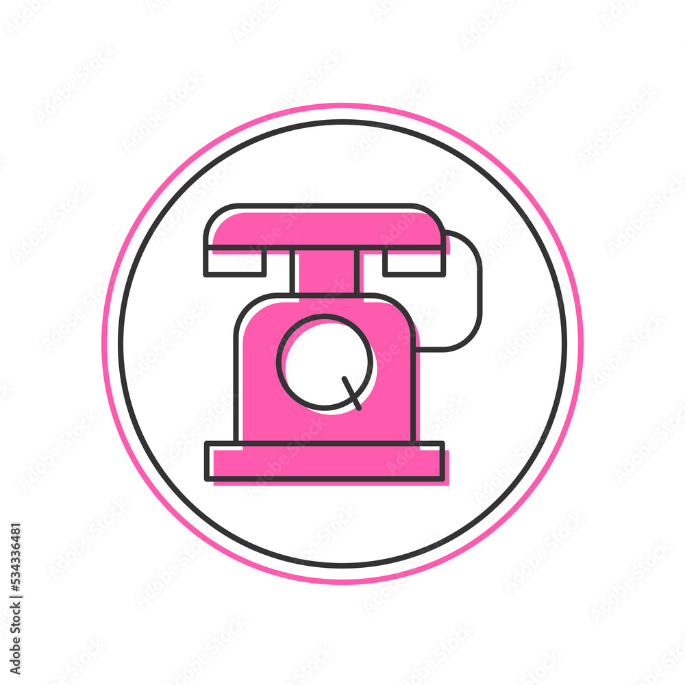 Filled outline Telephone handset icon isolated on white background. Phone sign. Vector Filled outline Telephone handset icon isolated on white background. Phone sign. Vector