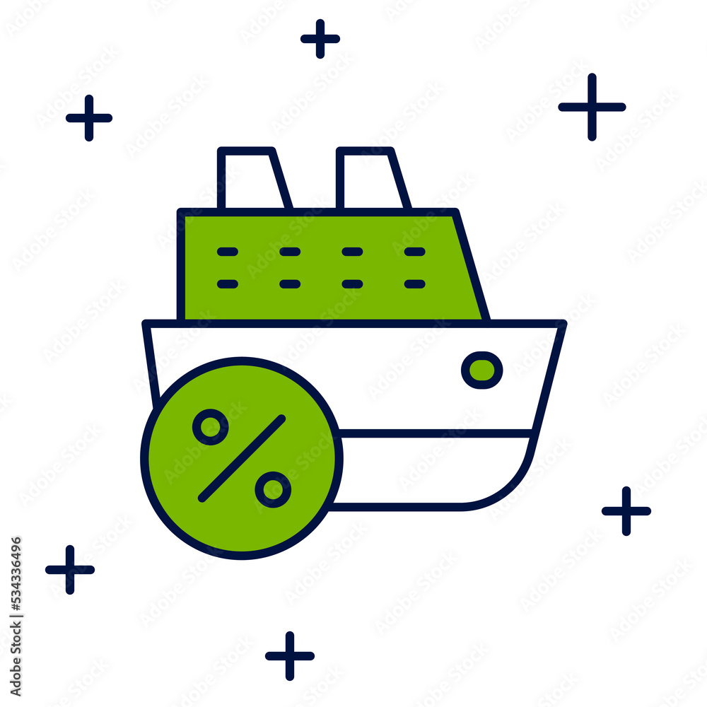 Filled outline Cruise ship icon isolated on white background. Travel tourism nautical transport. Voyage passenger ship, cruise liner. Worldwide cruise. Vector Filled outline Cruise ship icon isolated on white background. Travel tourism nautical transport. Voyage passenger ship, cruise liner. Worldwide cruise. Vector