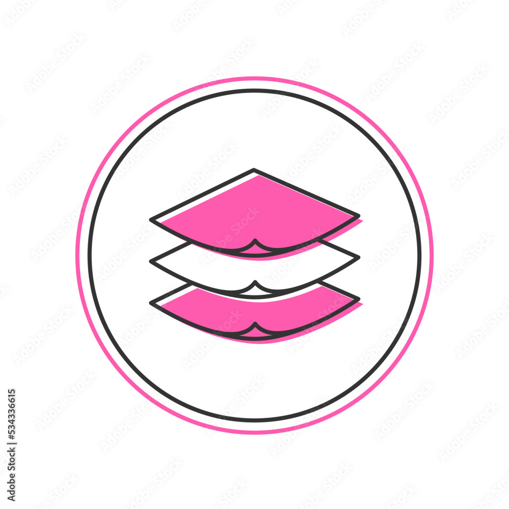 Filled outline Layers clothing textile icon isolated on white background. Element of fabric features. Vector Filled outline Layers clothing textile icon isolated on white background. Element of fabric features. Vector