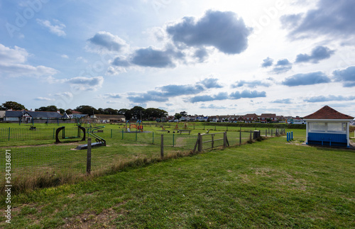 Minnis bay Birchington playground area with a football field. 