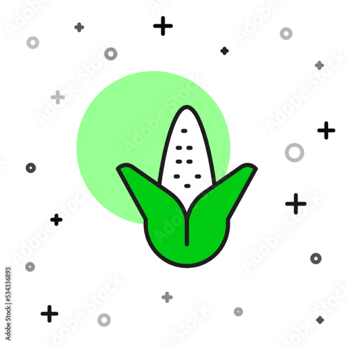Filled outline Corn icon isolated on white background. Vector
