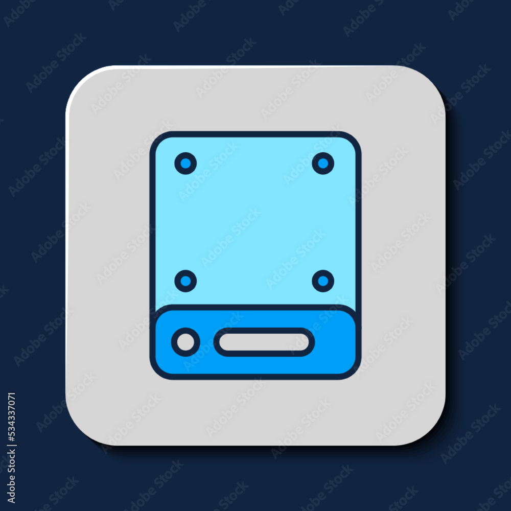 Filled outline Server, Data, Web Hosting icon isolated on blue background. Vector Filled outline Server, Data, Web Hosting icon isolated on blue background. Vector