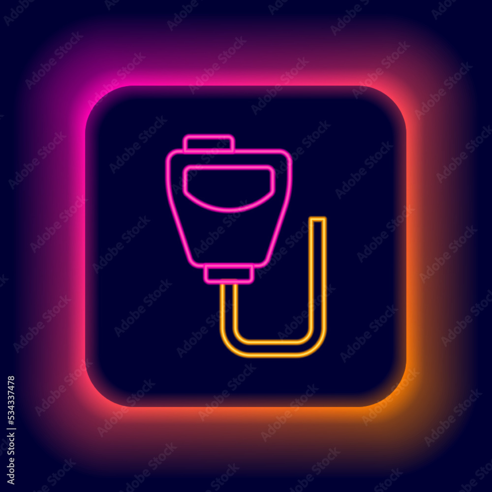 Glowing neon line Walkie talkie icon isolated on black background. Portable radio transmitter icon. Radio transceiver sign. Colorful outline concept. Vector Glowing neon line Walkie talkie icon isolated on black background. Portable radio transmitter icon. Radio transceiver sign. Colorful outline concept. Vector