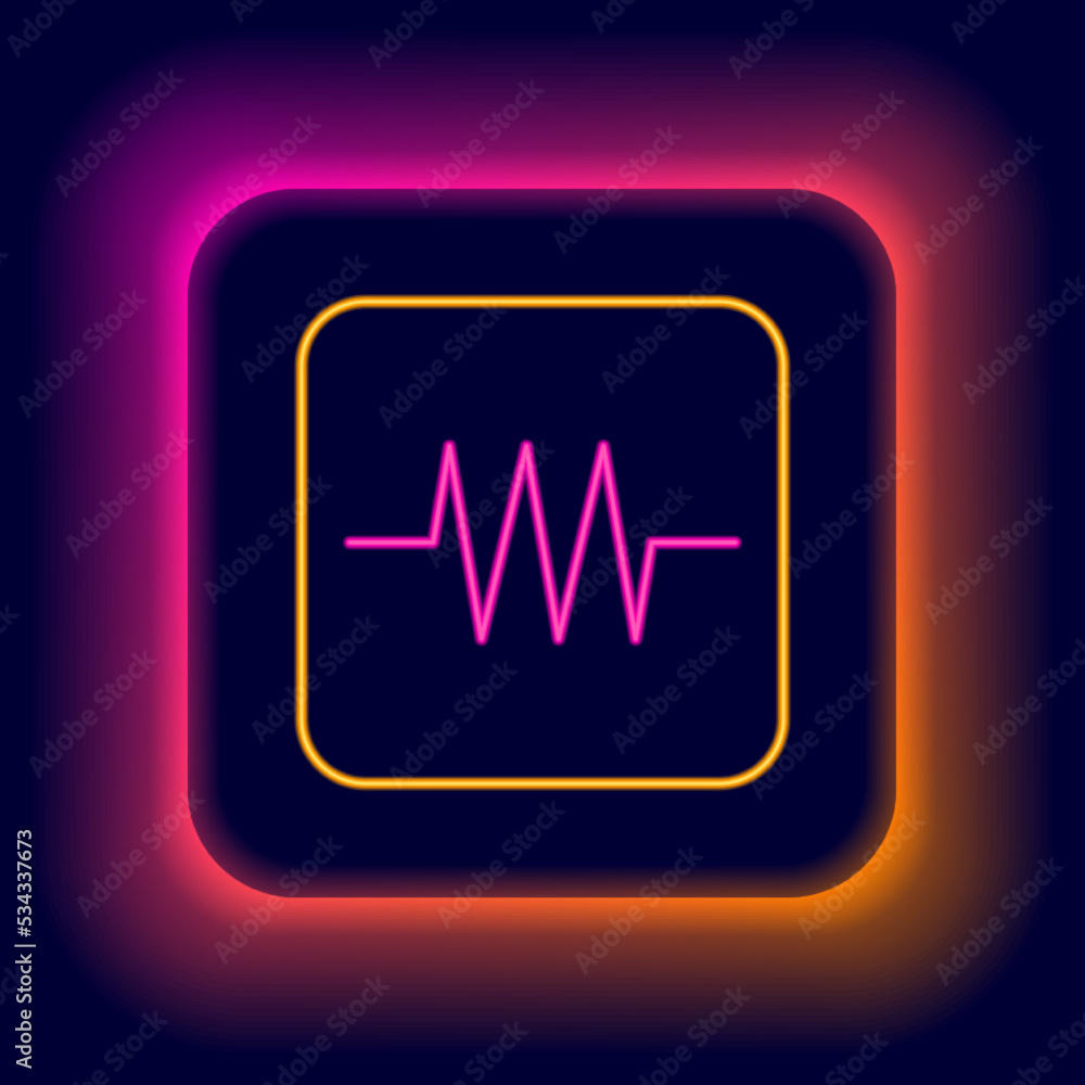 Glowing neon line Resistor in electronic circuit icon isolated on black background. Colorful outline concept. Vector Glowing neon line Resistor in electronic circuit icon isolated on black background. Colorful outline concept. Vector