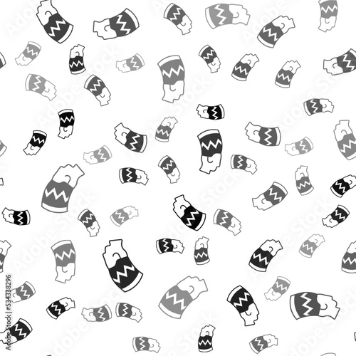 Black Nefertiti icon isolated seamless pattern on white background. Vector