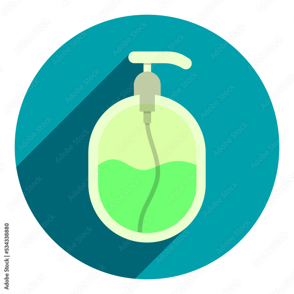 liquid soap. flat icon with shadow, liquid soap logo. web browser icon