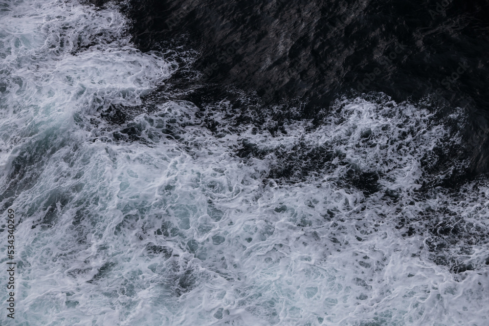 Waves in the ocean from a ship 
