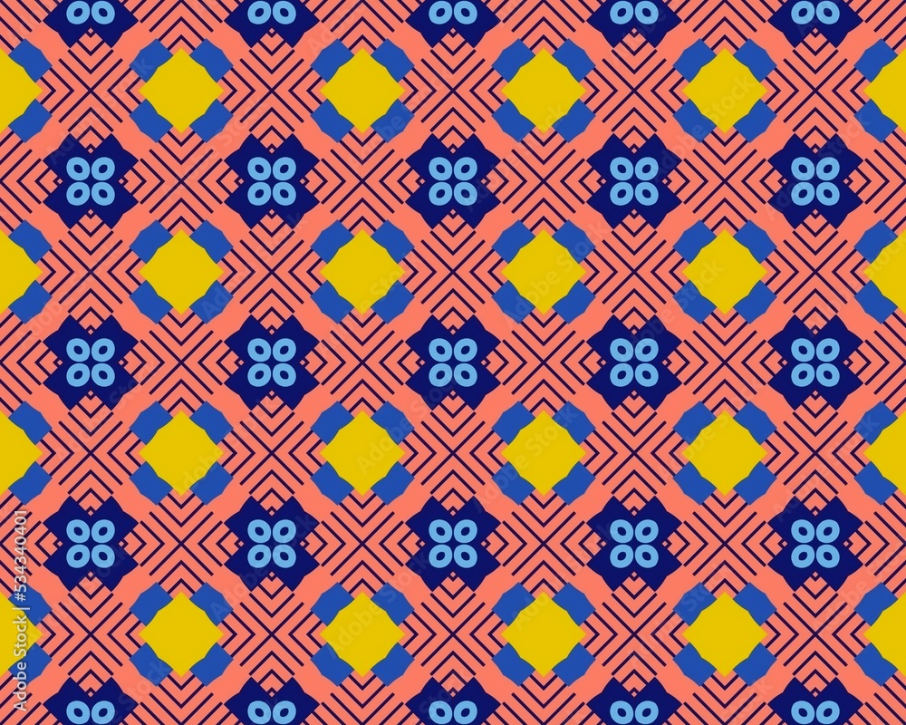 Oriental ethnic seamless repeatable pattern traditional geometric lines stripes background Design