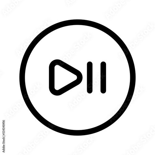 play pause icon. Flat design style for music player. vector illustration