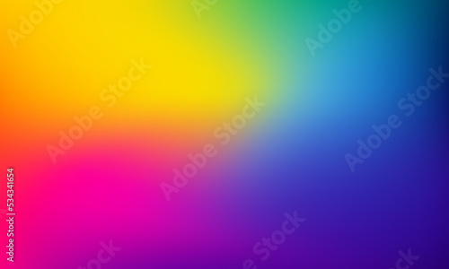 Abstract blurred gradient mesh background in bright rainbow colors. Colorful smooth banner template. Easy editable soft colored vector illustration 