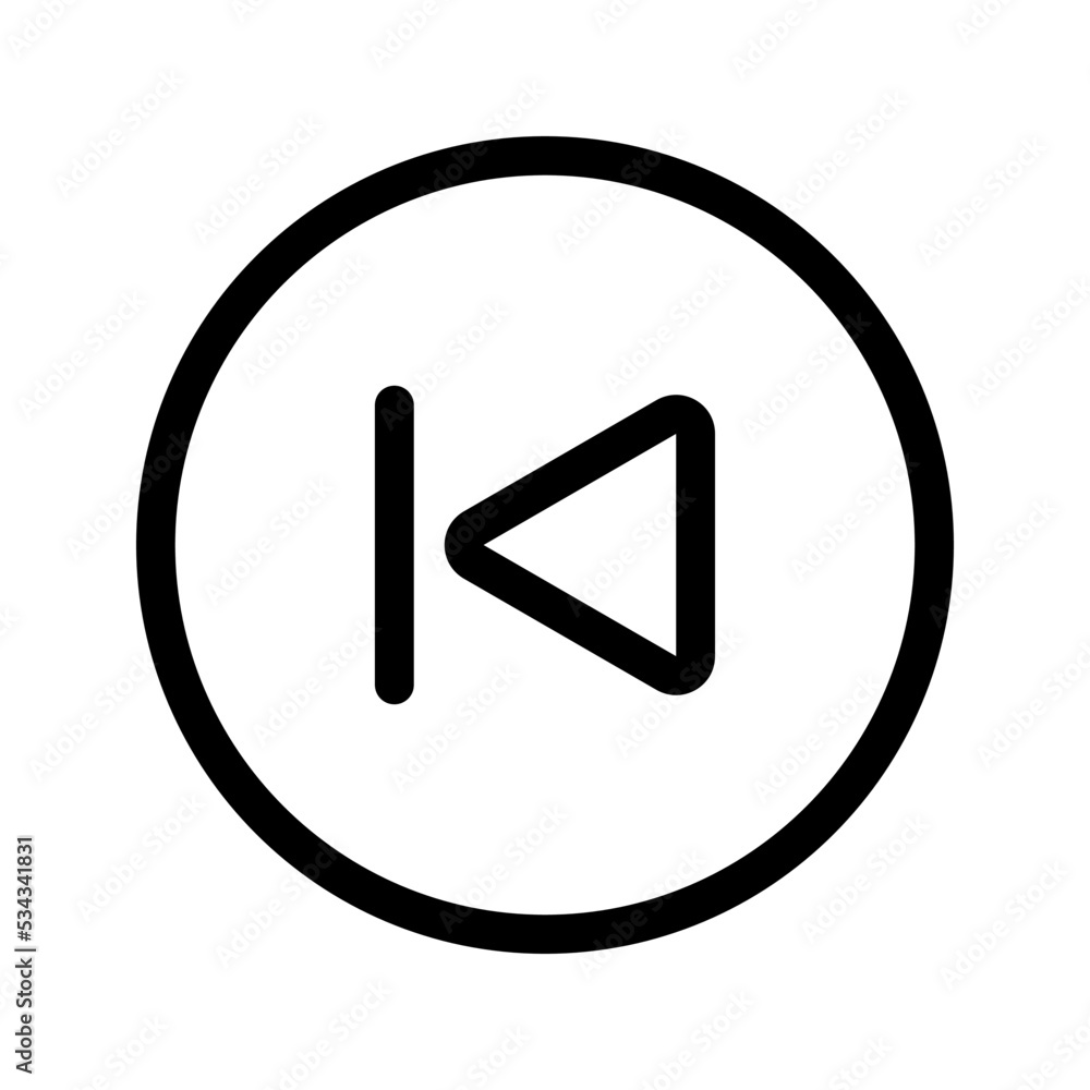 Previous icon. Flat design style for music player. vector illustration Previous icon. Flat design style for music player. vector illustration