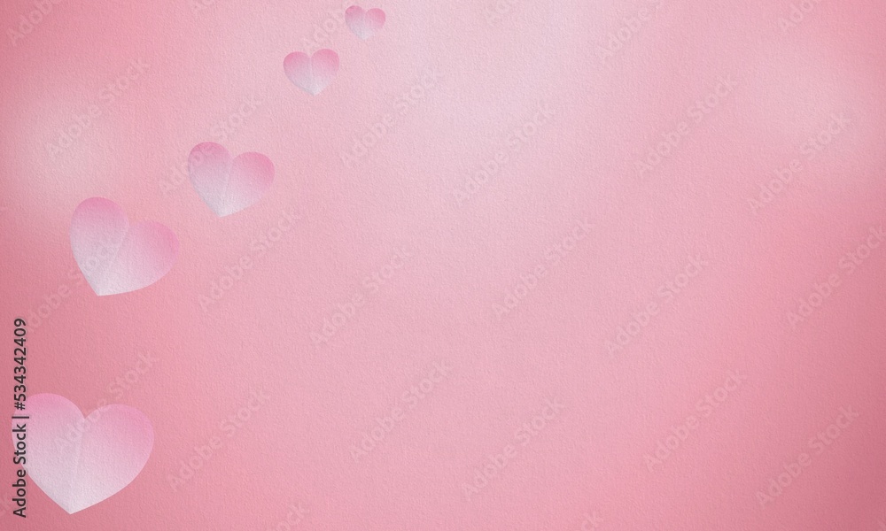 Pink abstract background with hearts.
