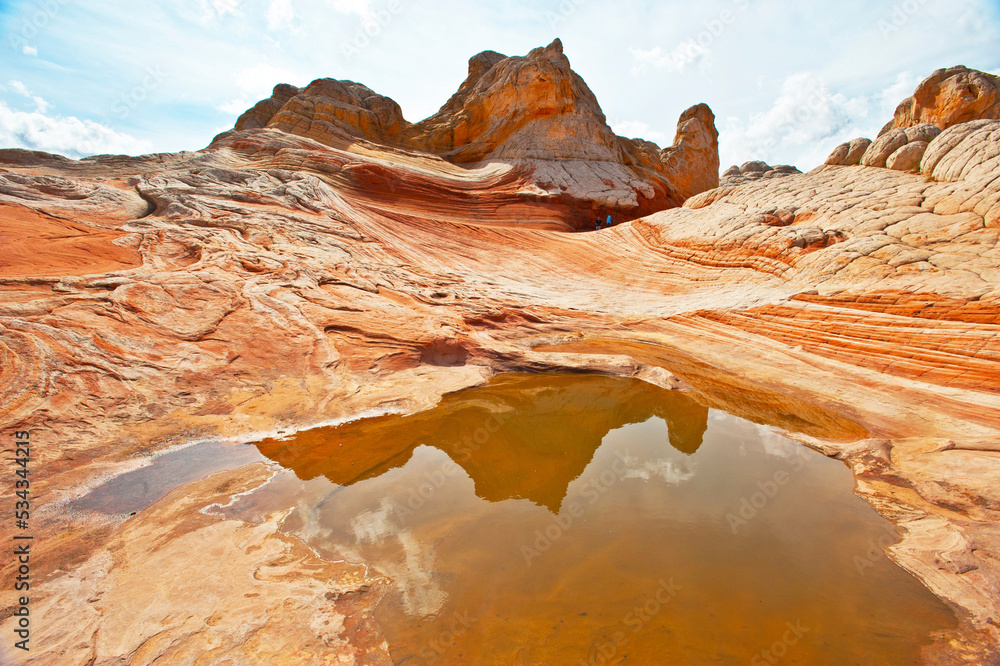 USA, Arizona, Vermilion Cliffs National Monument. White Pocket, swirling, multicolored formations of Navajo sandstone