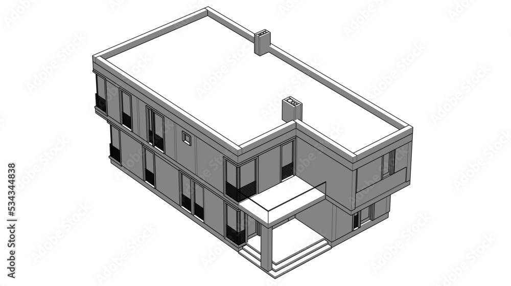 house architecture design 3d illustration house architecture design 3d illustration