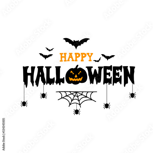 Happy Halloween vector lettering. Festive inscription for banner. Halloween poster, greeting card, party invitation. Vector illustration.