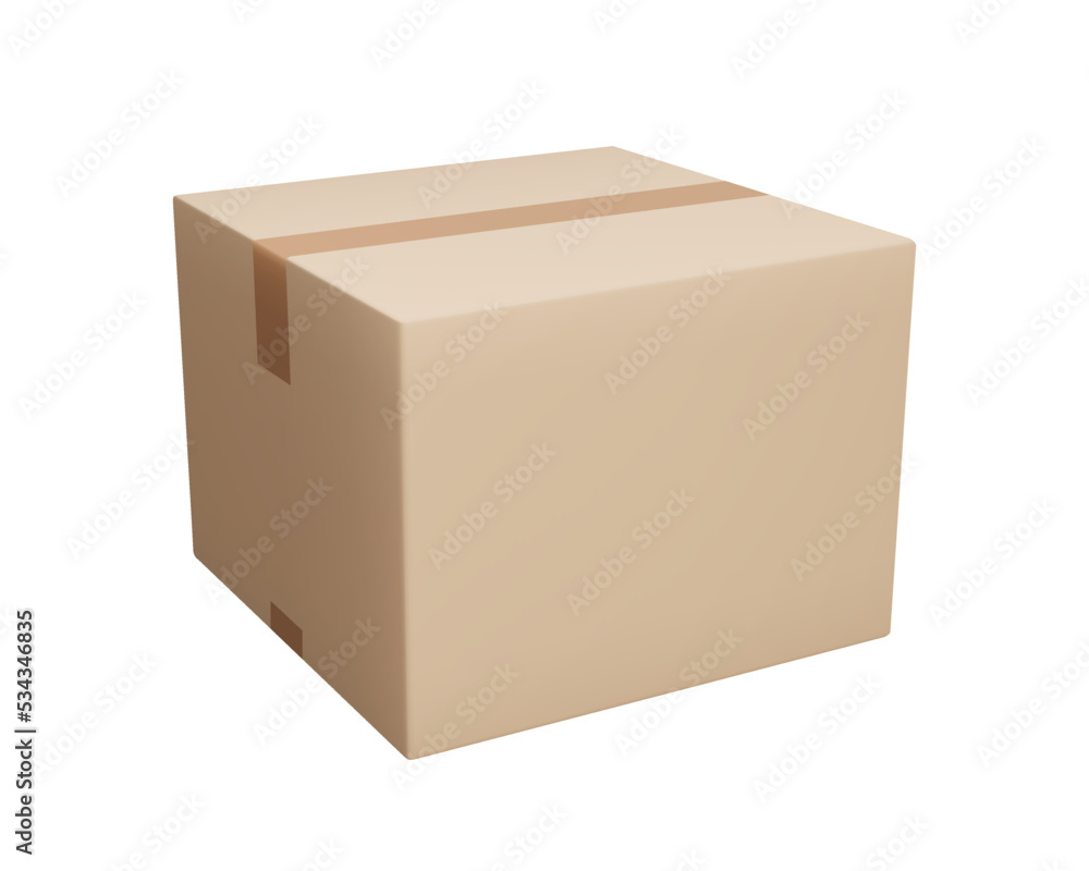 Cardboard or carton realistic delivery boxes with scotch tape and labels. Cardboard or carton realistic delivery boxes with scotch tape and labels.