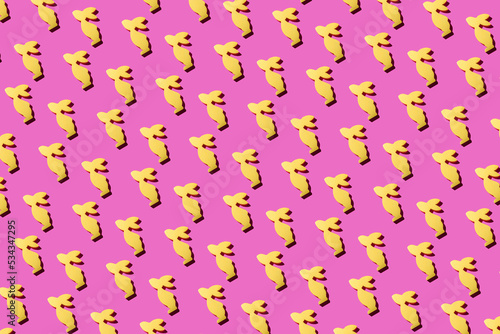 rabbit pattern on the pink background