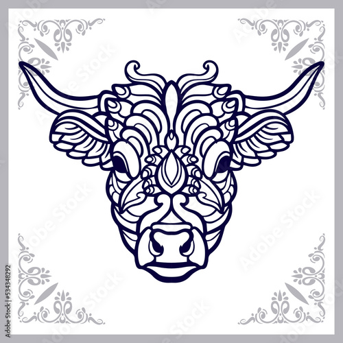 Cow mandala arts isolated on white background