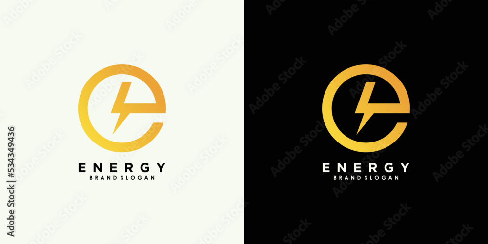 energy logo design vector with creative unique concept