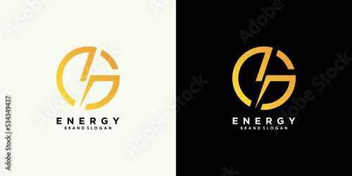 energy logo design vector with creative unique concept
