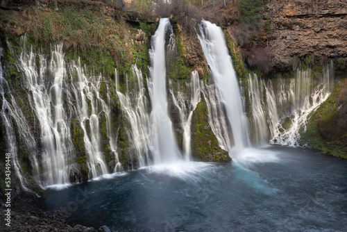 Fototapeta Naklejka Na Ścianę i Meble -  USA, California, McArthur-Burney Falls State Park. Burney Creek waterfall and pool.