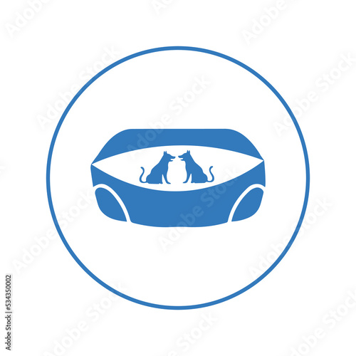 Dog rest on car icon | Circle version icon |