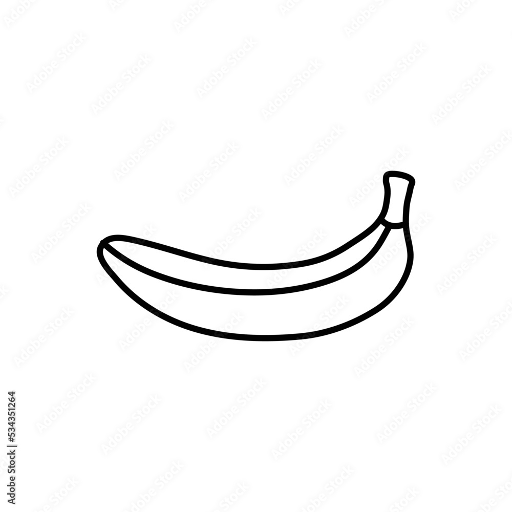 banana icon line - black vector banana icon line - black vector
