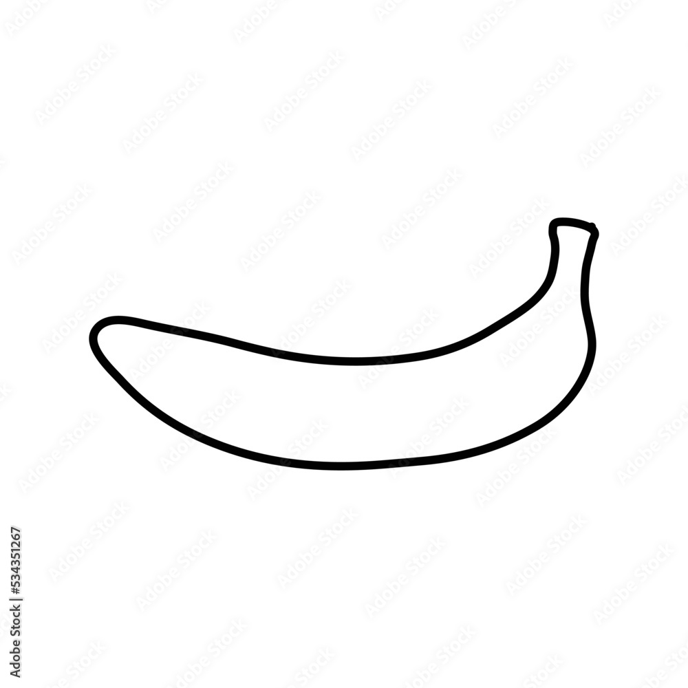 banana icon line - black vector banana icon line - black vector