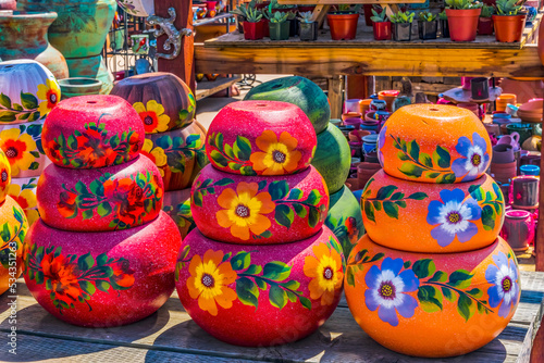 Colorful bowls, Old Town, San Diego, California. © Danita Delimont